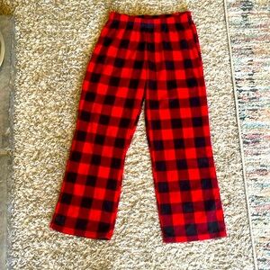 Red and black checkered pajama pants for kids